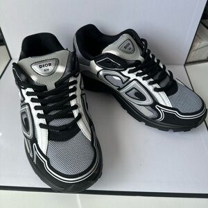 Dior B30 Sneakers Black Grey Mesh Trainer Shoes EU 40 US 7 Mens 9 Womens